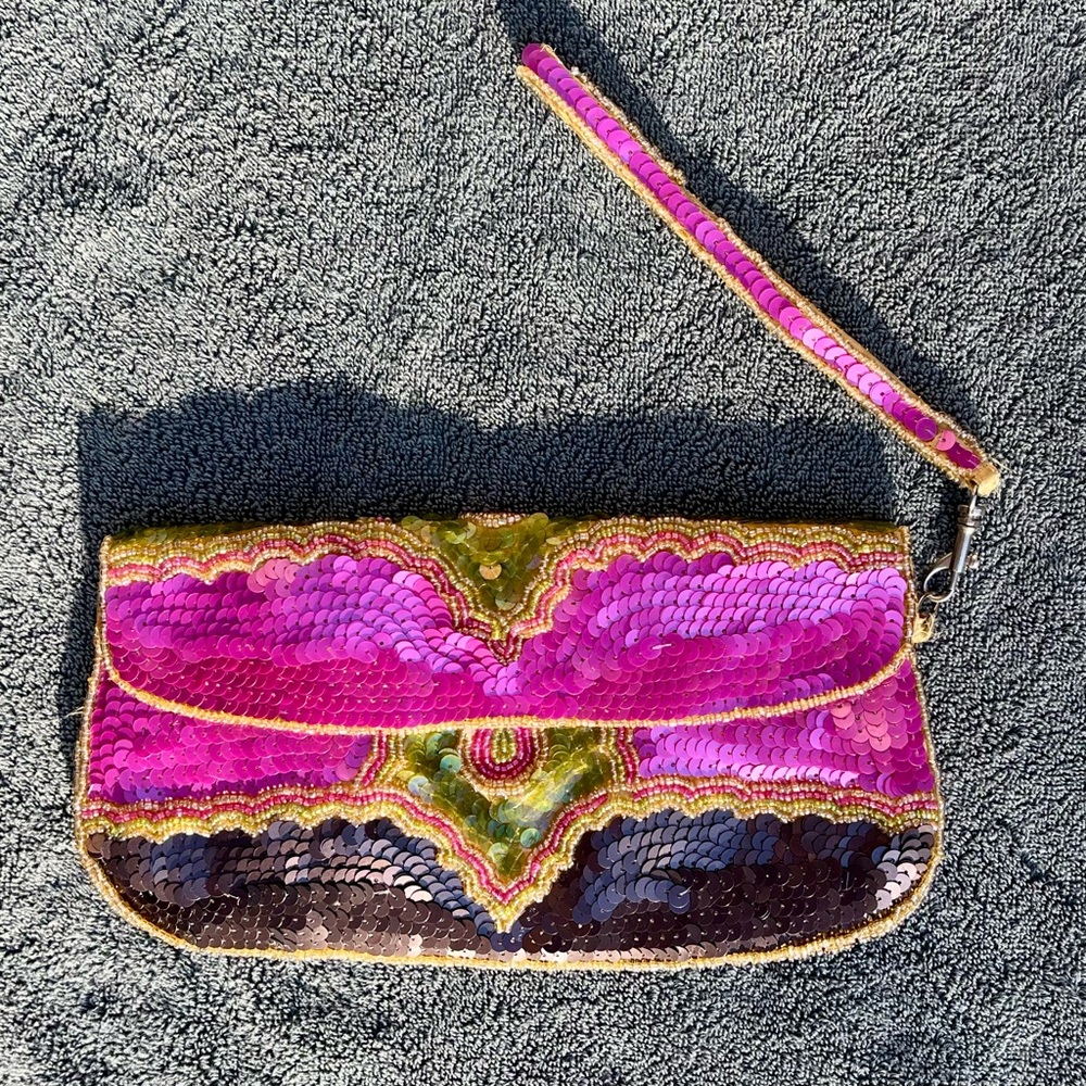 Vintage sequined and beaded bag